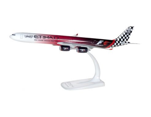 Herpa HP611084 AIRBUS A340-600 ETHIAD AIRWAYS ABU DHABI F1 GRAND PRIX cm 28 Modellino