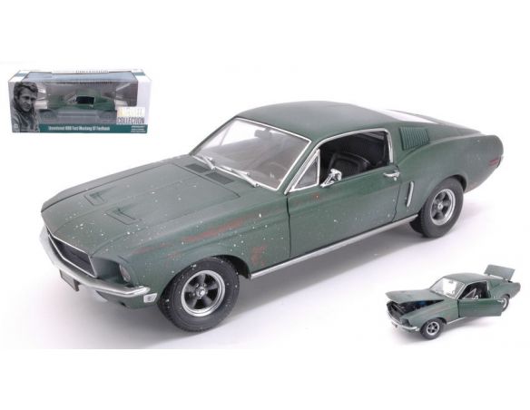 Greenlight GREEN13523 FORD MUSTANG GT FASTBACK 1968 UNRESTORED STEVE MCQUEEN COLLECTION 1:18 Modellino