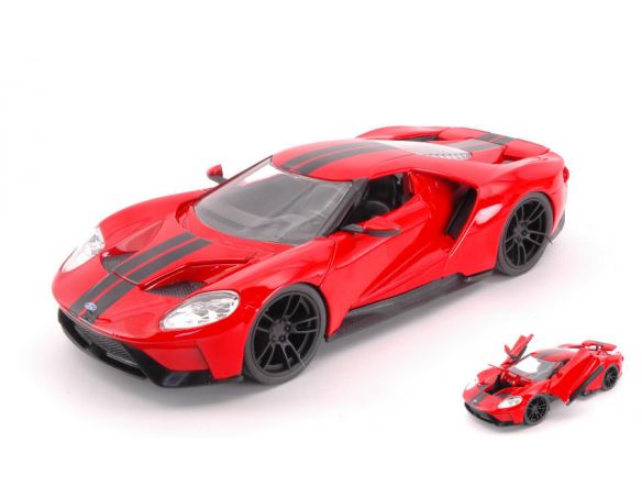 Jada JADA99388R FORD GT 2017 RED W/BLACK STRIPES 1:24 Modellino