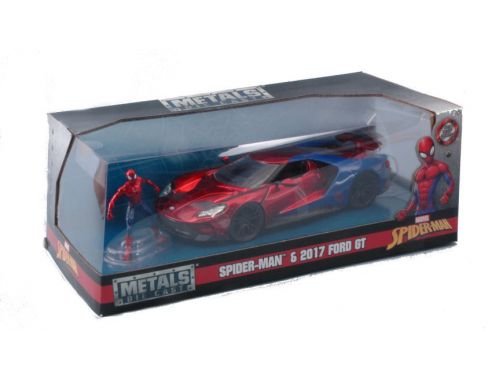 Jada JADA99725 SPIDERMAN FORD GT 2017 W/SPIDERMAN FIGURE 1:24 Modellino