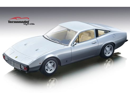 Tecnomodel TMD1892B FERRARI 365 GTC 4 1971 NURBURGRING SILVER LIGHT CREAM INTERIOR 1:18 Modellino