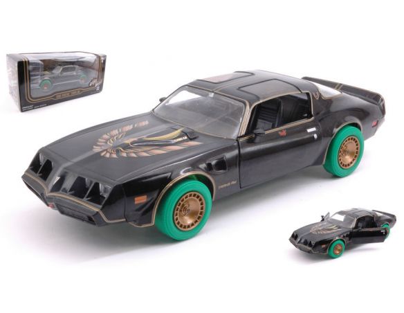 Greenlight GREEN84031V PONTIAC TRANS AM 1980 SMOKEY AND THE BANDIT BLACK/GOLD GREEN WHEELS 1:24 Modellino