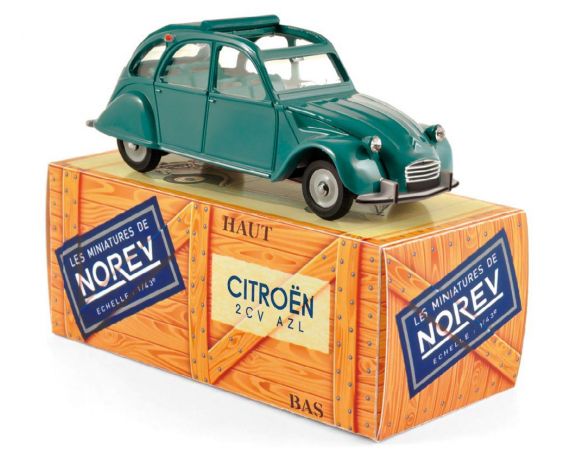 Norev NVCL1521 CITROEN 2CV AZL 1966 VERT AGAVE (OPENING HOOD) 1:43 Modellino