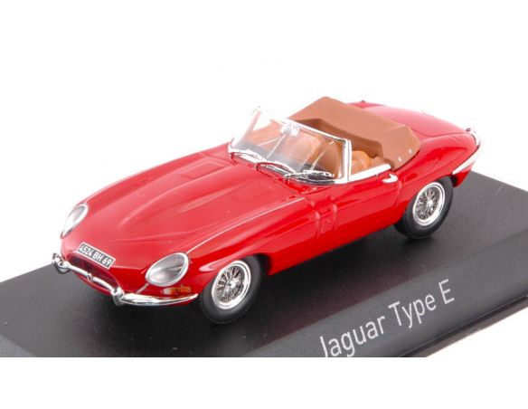 Norev NV270062 JAGUAR E TYPE CABRIOLET 1961 CARMIN RED 1:43 Modellino