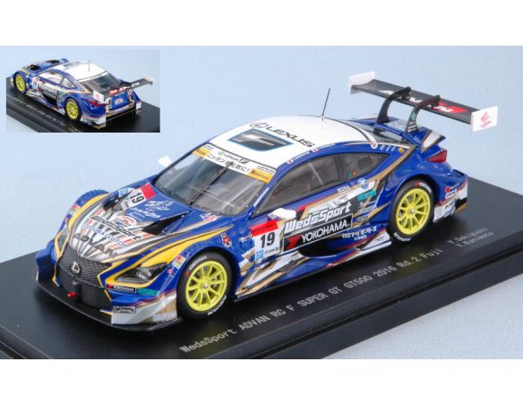 Ebbro EB45459 LEXUS RC F N.19 8th FUJI SUPER GT500 2016 Y.SEKIGUCHI-Y.KUNIMOTO 1:43 Modellino