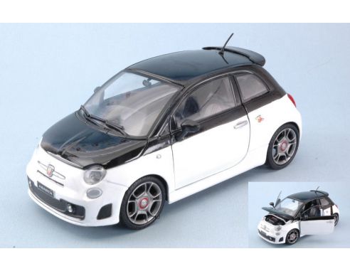 Motormax MTM73380WBK ABARTH 500 2009 WHITE/BLACK 1:24 Modellino