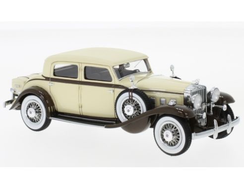 Neo Scale Models NEO46865 STUTZ DV32 MONTE CARLO SEDAN BY WEYMANN 1933 BEIGE/BROWN 1:43 Modellino