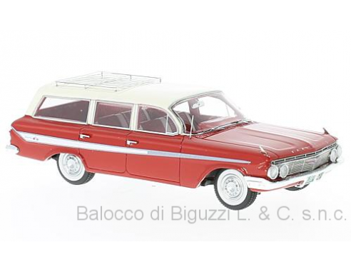 Neo Scale Models NEO46965 CHEVROLET NOMAD STATION WAGON 1961 RED/WHITE 1:43 Modellino