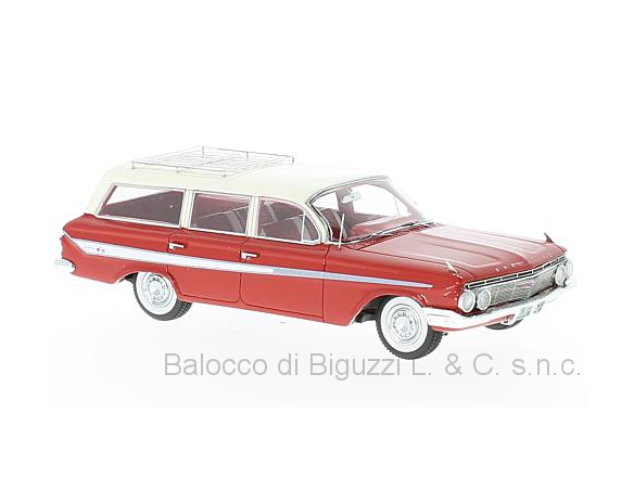 Neo Scale Models NEO46965 CHEVROLET NOMAD STATION WAGON 1961 RED/WHITE 1:43 Modellino