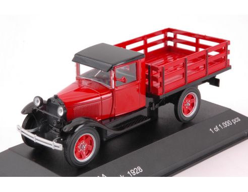 WHITEBOX WB290 FORD AA PLATFORM TRUCK 1928 RED/BLACK 1:43 Modellino