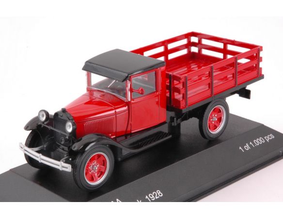 WHITEBOX WB290 FORD AA PLATFORM TRUCK 1928 RED/BLACK 1:43 Modellino