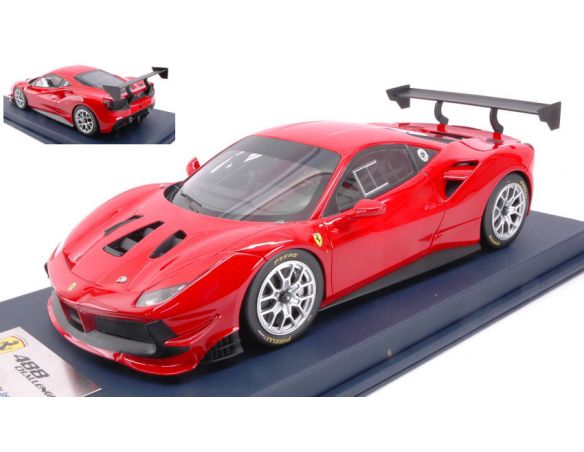 Looksmart LS18RC010B FERRARI 488 CHALLENGE ROSSO CORSA WITHOUT LIVERY C/VETRINA 1:18 Modellino