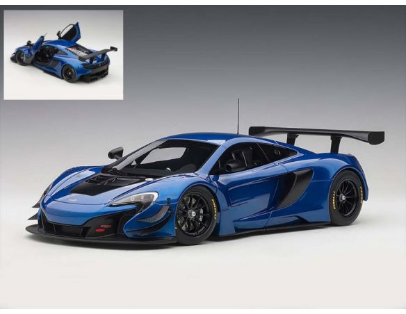 AUTOART AA81641 MC LAREN 650S GT3 BLUE/BLACK 1:18 Modellino