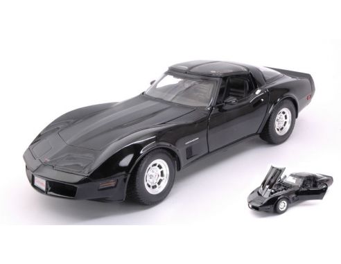 Welly WE12546BK CHEVROLET CORVETTE COUPE' 1982 BLACK 1:18 Modellino