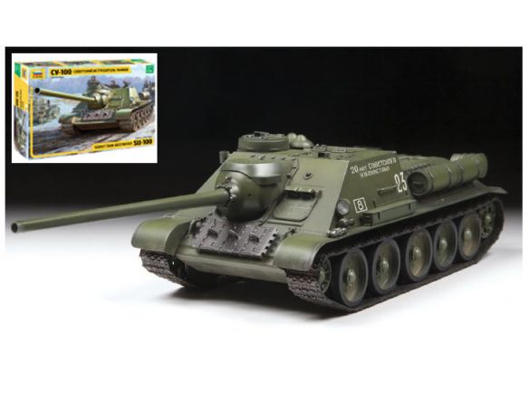 Zvezda Z3688 SOVIET SU-100 TANK DESTROYER KIT 1:35 Modellino