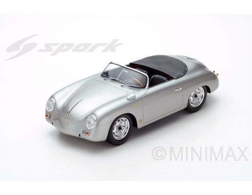 Spark Model S12004 PORSCHE 356 SPEEDSTER CARRERA 1956 SILVER 1:12 Modellino