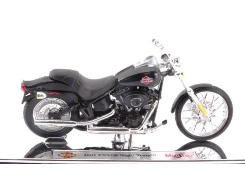 Maisto MI09197 HARLEY DAVIDSON 2002 FXSTB NIGHT TRAIN BLACK 1:18 Modellino