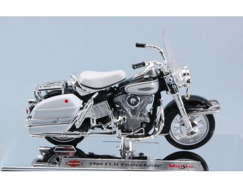 Maisto MI10142 HARLEY DAVIDSON 1966 FLH ELECTRA GLIDE WHITE 1:18 Modellino