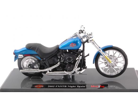 Maisto MI17086 HARLEY DAVIDSON 2002 FXSTB NIGHT TRAIN 2002 BLUE 1:18 Modellino