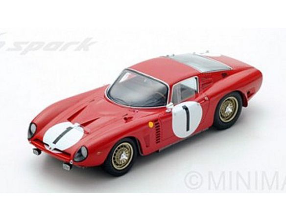 Spark Model S18292 ISO RIVOLTA N.1 14th LM 1964 E.BERNEY-P.NOBLET 1:18 Modellino