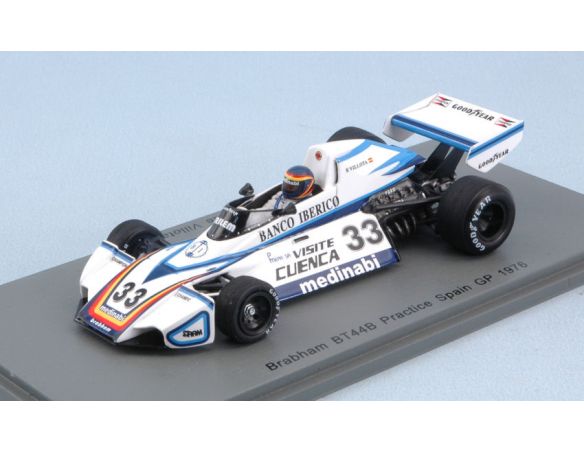Spark Model S7102 BRABHAM BT42 N.33 EMILIO DE VILLOTA 1976 PRACTICE SPANISH GP 1:43 Modellino