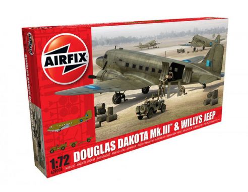 Airfix AX9008 DOUGLAS DAKOTA Mk.III & WILLYSJEEP KIT 1:72 Modellino