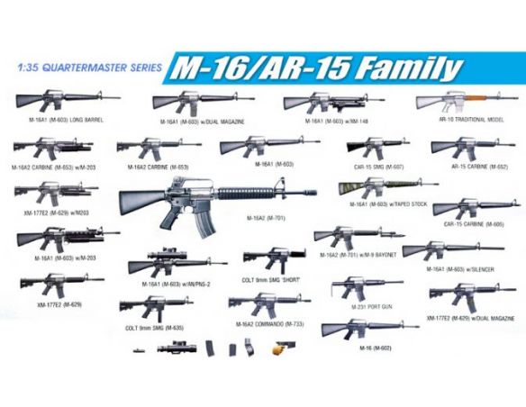 Dragon D3801 M-16 / AR-15 KIT 1:35 Modellino