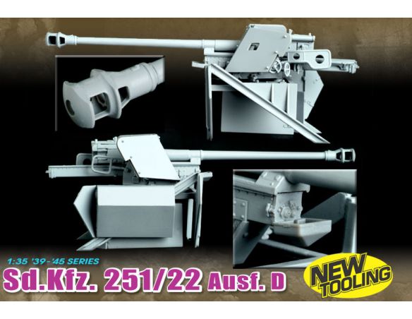 Dragon D6248 251/22 D W/PAK 40 7,5 cm SD KFZ KIT Modellino