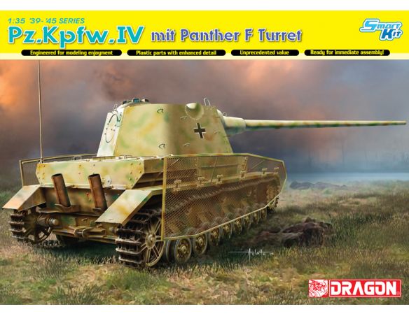 Dragon D6824 PZ.KPFW.IV MIT PANTHER F TURRET KIT 1:35 Modellino