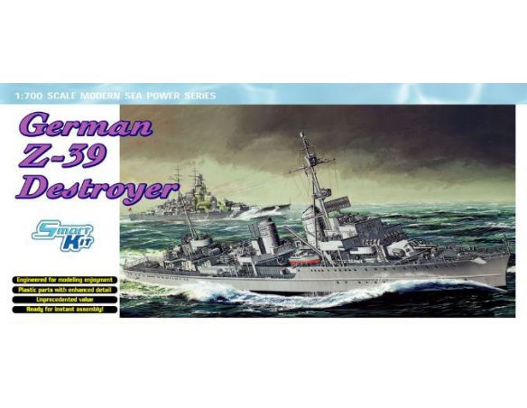 Dragon D7103 GERMAN Z-39 DESTROYER KIT 1:700 Modellino