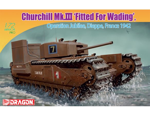 Dragon D7520 CHURCHILL MK III FITTED FOR WADING KIT 1:72 Modellino
