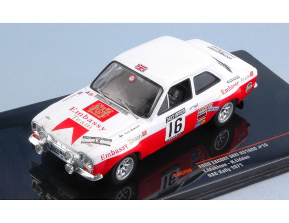 Ixo model RAC260 FORD ESCORT RS 1600 MKI N.16 5th RAC 1971 T.MAKINEN-H.LIDDON 1:43 Modellino