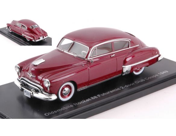 Neo Scale Models NEO45756 OLDSMOBILE ROCKET 88 FUTURAMIC 2 DOORS CLUB COUPE' 1950 AMARANT RED 1:43 Modellino