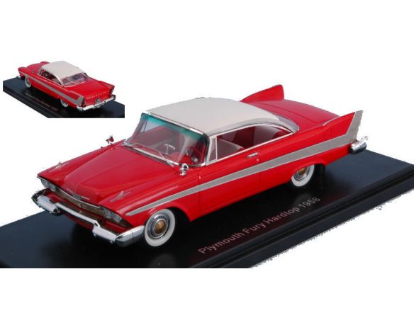 Neo Scale Models NEO46087 PLYMOUTH FURY HARD TOP 1958 RED/WHITE 1:43 Modellino