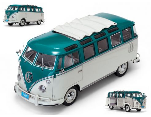 SunStar SS5084 VW T1 SAMBA BUS 1962 TURQUOIS/LIGHT GREY 1:12 Modellino