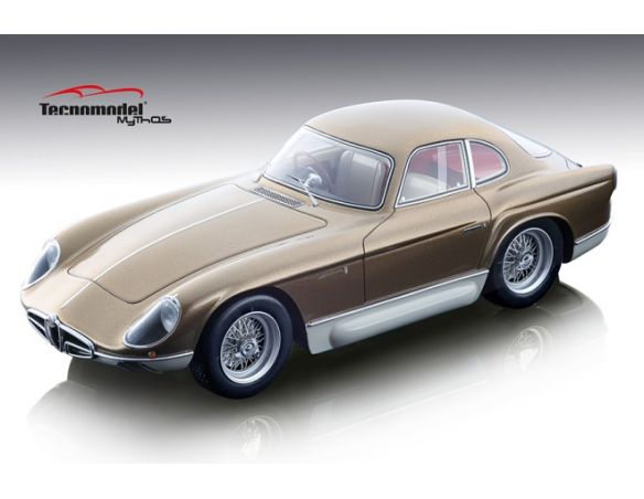 Tecnomodel TMD18140D ALFA ROMEO 2000 SPORTIVA BERTONE 1954 METALLIC GOLD/GLOSS CREAM 1:18 Modellino