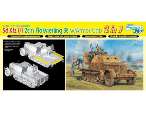 Dragon D6533 SD.KFZ. 7/1 2 cm FLAKVIERLING 38 KIT 1:35 Modellino