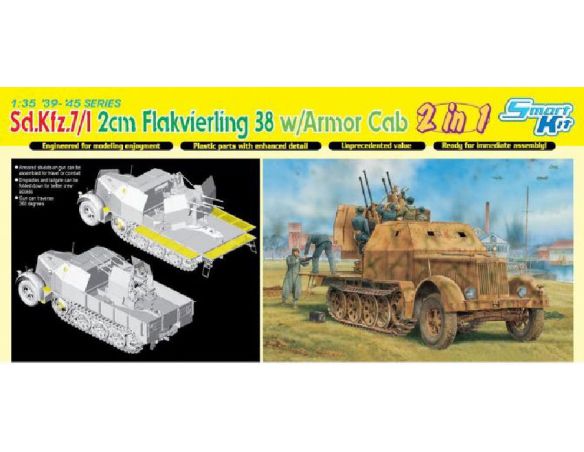 Dragon D6533 SD.KFZ. 7/1 2 cm FLAKVIERLING 38 KIT 1:35 Modellino