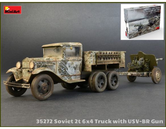 Miniart MIN35272 SOVIET 2t 6x4 TRUCK WITH 76 mm USV-BR GUN KIT 1:35 Modellino