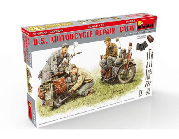 Miniart MIN35284 U.S.MOTORCYCLE REPAIR CREW KIT 1:35 Modellino