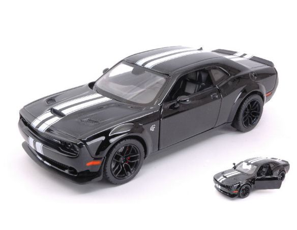Motormax MTM79350BK DODGE CHALLENGER SRT 2018 HELLCAT WIDE-BODY BLACK 1:24 Modellino