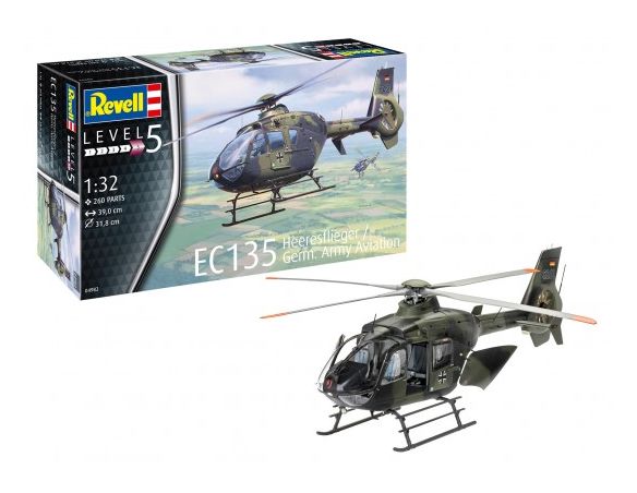 Revell RV04982 EC 135 HEERESFLIEGER GERMAN ARMY AVIATION KIT 1:32 Modellino
