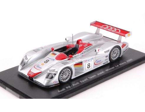 Spark Model S43LM00 AUDI R8 N.8 WINNER LM 2000 T.KRISTENSEN-E.PIRRO-F.BIELA 1:43 Modellino