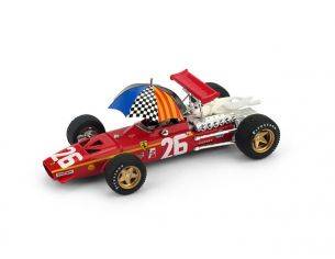Brumm BM0171CHU FERRARI 312 F 1 J.ICKX 1968 N.26 WINNER FRANCE GP + DRIVER + UMBR.1:43 Modellino