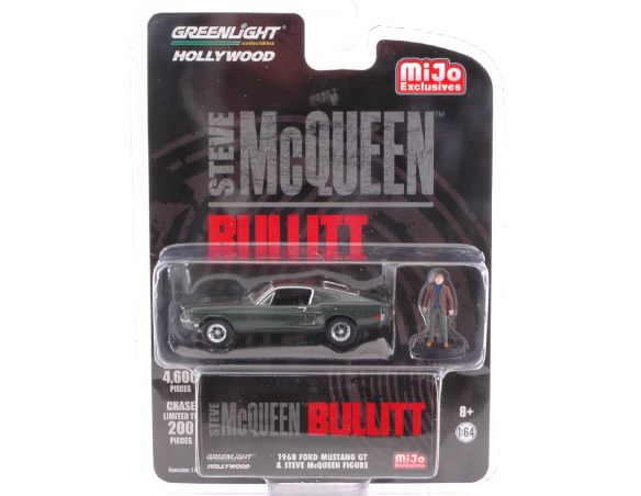 Greenlight GREEN51207 FORD MUSTANG STEVE MC QUEEN BULLIT WITH FIGURE 1:64 Modellino