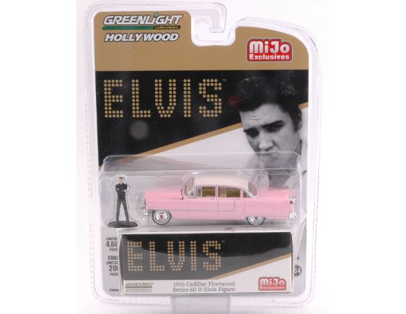 Greenlight GREEN51210 CADILLAC FLEETWOOD SERIES 60 1955 WITH ELVIS FIGURE 1:64 Modellino
