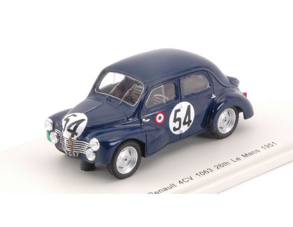 Spark Model S5211 RENAULT 4CV 1063 N.54 27th LM 1951 J.LECAT-H.SENFFTLEBEN 1:43 Modellino