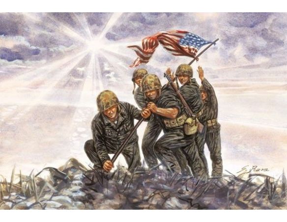 Italeri IT6098 IWO JIMA FLAG RAISERS KIT 1:72 Modellino Scatola rovinata