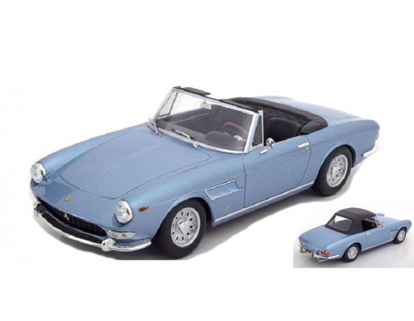 KK Scale KKDC180243 FERRARI 275 GTS PININFARINA SPYDER 1964 LIGHT BLUE METALLIC 1:18 Modellino