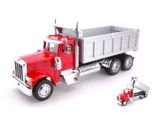 Welly WE39944R PETERBILT 379 DUMP TRUCK RED/GREY 1:32 Modellino